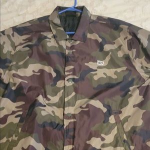 obey worldwide camo bomber jacket size XL